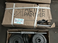 3x halterset met halterschijven 15 kg gietijzer active panther - afbeelding 1 van  4
