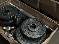 3x halterset met halterschijven 15 kg gietijzer active panther - afbeelding 4 van  4