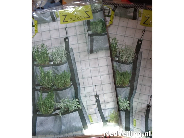 3x hanging bag voor planten met 6 vakken - afbeelding 2 van  3