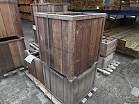3x hardhouten bloembakken - afbeelding 1 van  2