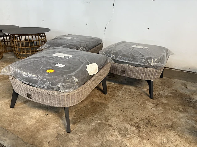 3x hocker, voetenbank 72x62x32 cm, 4 seasons outdoor - afbeelding 2 van  7