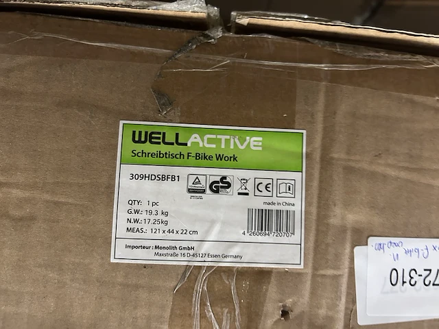 3x hometrainer met rugleuning en bureau wellactive - afbeelding 4 van  5