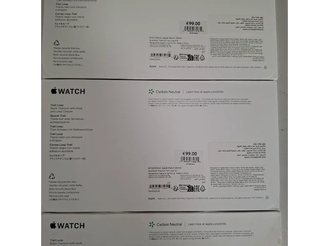 3x horlogeband smartwatch, apple, watch 49mm blue trial loop, 2024 - afbeelding 4 van  7