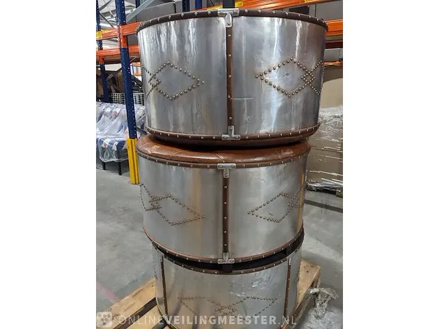 3x industriële 3-delige ottoman - afbeelding 2 van  5