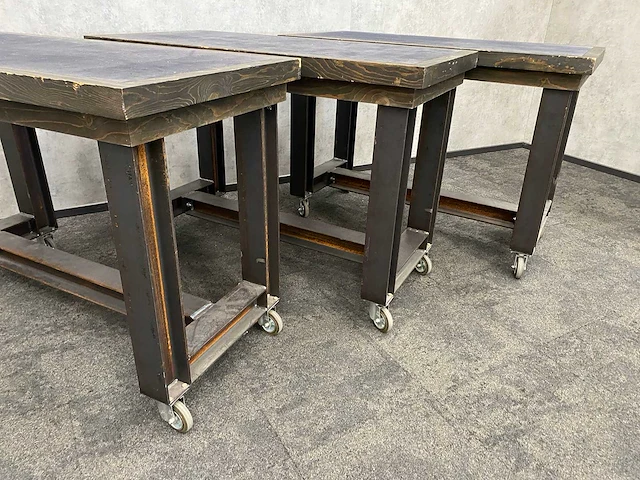 3x industriële verrijdbare bartafel 140x70 - afbeelding 6 van  14