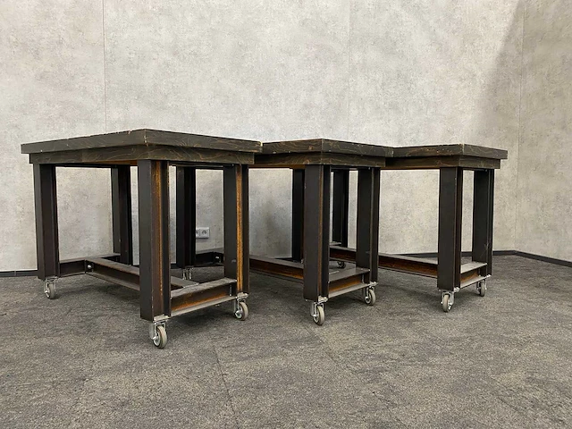 3x industriële verrijdbare bartafel 140x70 - afbeelding 8 van  14