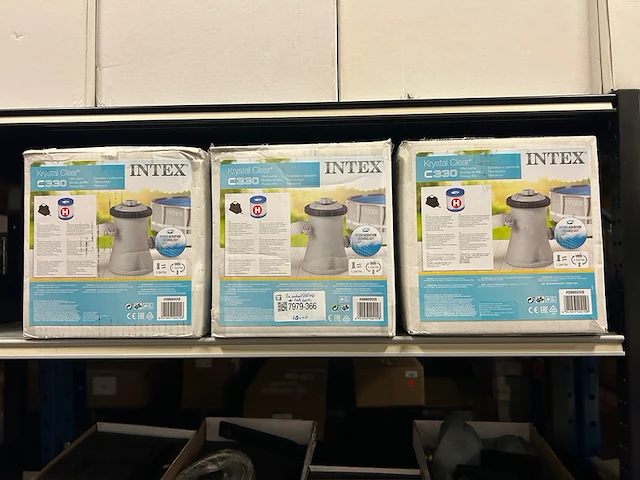 3x inhoud stellingvak intex zwembad accessoires - afbeelding 1 van  8