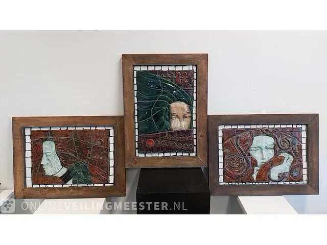 3x keramiek mozaïek "mistery girls" - afbeelding 1 van  7
