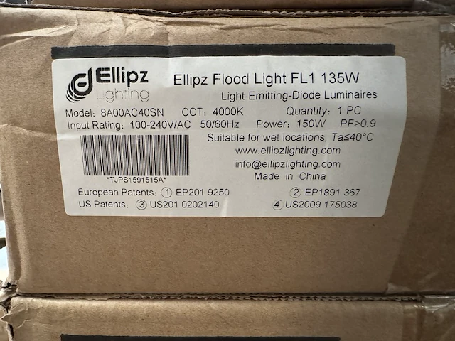 3x led flood light fl1 135w 4000k ellipz lighting - afbeelding 6 van  6