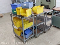 3x magazijnwagen met diverse magazijnbakjes - afbeelding 2 van  5