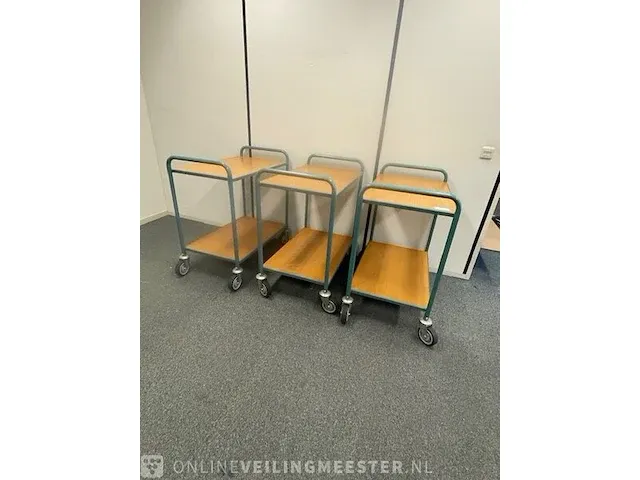 3x magazijnwagen overtoom, groen - afbeelding 1 van  5