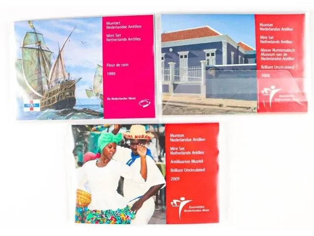 3x muntsets nederlandse antillen 1999-2009 - afbeelding 1 van  1