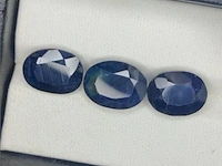 3x natuurlijke saffier - 15.35ct (totaal), blauw - afbeelding 1 van  1