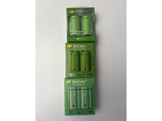 3x oplaadbare d batterijen gp recyko - afbeelding 1 van  1
