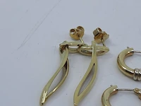 3x paar gouden oorbellen, 14 karaats - afbeelding 2 van  8