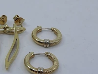 3x paar gouden oorbellen, 14 karaats - afbeelding 3 van  8