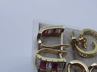 3x paar gouden oorstekers, 14 karaats - afbeelding 5 van  15