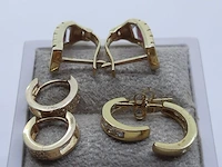 3x paar gouden oorstekers, 14 karaats - afbeelding 1 van  15