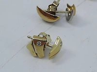 3x paar gouden oorstekers, 14 karaats - afbeelding 2 van  5