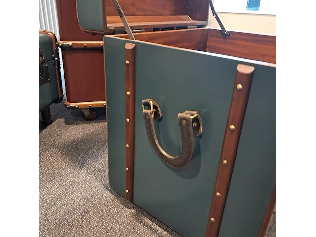 3x reiskoffers authentic models, groen & bruin - afbeelding 4 van  15