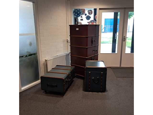 3x reiskoffers authentic models, groen & bruin - afbeelding 1 van  15