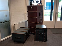 3x reiskoffers authentic models, groen & bruin