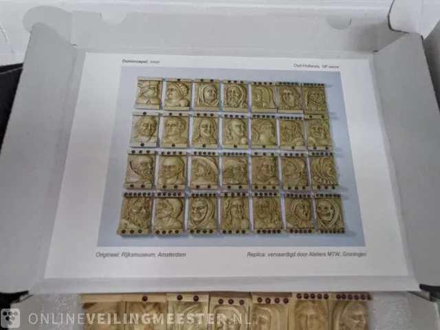 3x replica dominospel met allegorische figuren - afbeelding 3 van  7