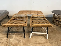 3x rotan bijzettafel, voetenbank - afbeelding 1 van  5
