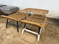 3x rotan bijzettafel, voetenbank - afbeelding 2 van  5