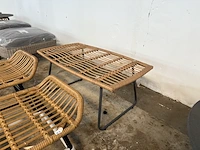 3x rotan bijzettafel, voetenbank - afbeelding 4 van  5