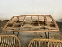 3x rotan bijzettafel, voetenbank - afbeelding 5 van  5