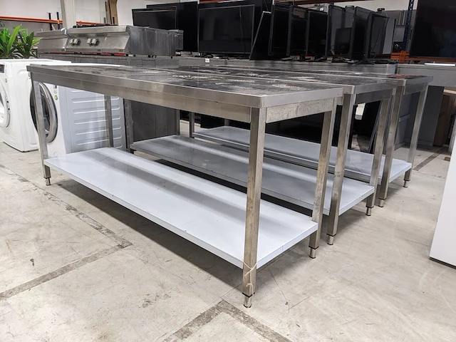 3x rvs werktafel hcb - afbeelding 1 van  8