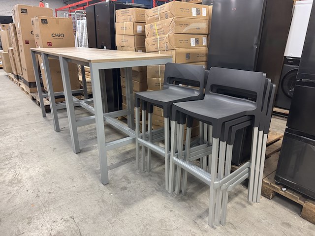 3x statafel met 6x barkruk - afbeelding 1 van  9