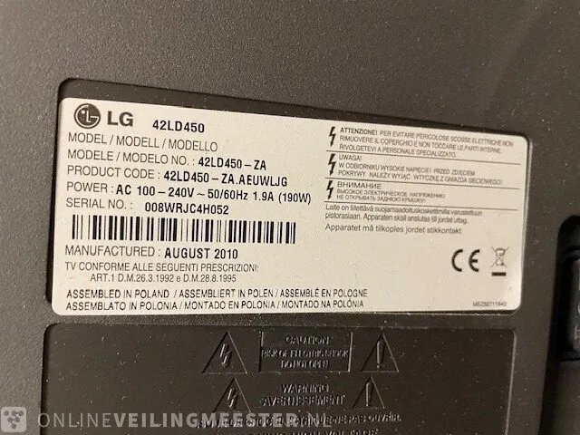3x televisie lg, 42ld450 full hd - afbeelding 2 van  6