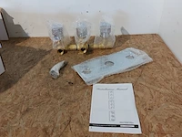 3x thermostatische chrome mengkraan 3-weg incl regendouche vierkant - afbeelding 2 van  7