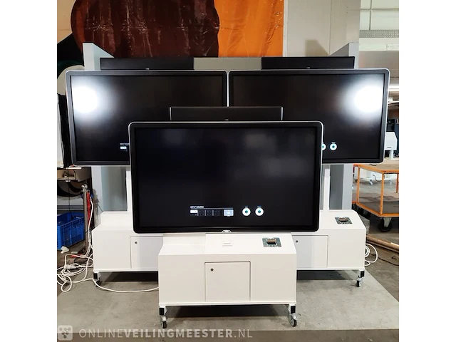3x touch screen monitor op verrijdbare standaard ctouch, ct65led80b20piruhd - afbeelding 1 van  13
