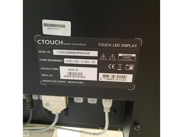 3x touch screen monitor op verrijdbare standaard ctouch, ct65led80b20piruhd - afbeelding 13 van  13
