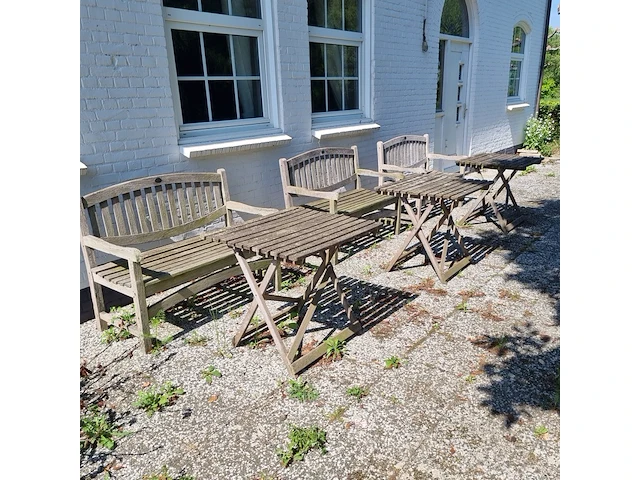 3x tuinbank met tafel - afbeelding 1 van  10