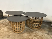 3x tuintafel, bijzettafel 2x diameter 75 cm, 1x diameter 55 cm, buiten. - afbeelding 3 van  10
