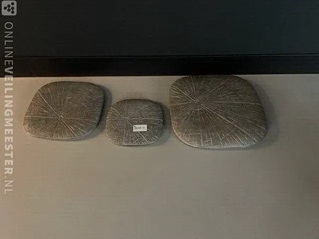 3x wanddecoratie, goud - afbeelding 1 van  4