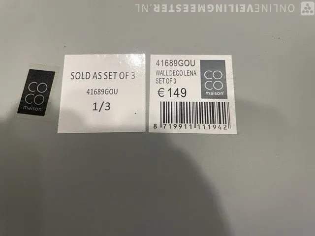 3x wanddecoratie, goud - afbeelding 4 van  4