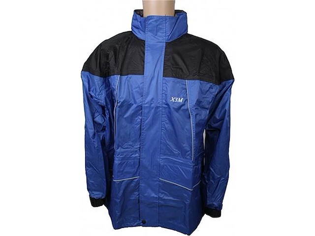 3x x3m regenjas maat l (valt ruim) grijs / blauw - afbeelding 3 van  5
