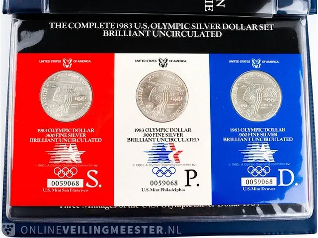 3x zilveren dollars u.s.a. 1983 (80,19 gram) - afbeelding 3 van  7