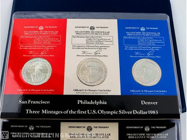 3x zilveren dollars u.s.a. 1983 (80,19 gram) - afbeelding 7 van  7