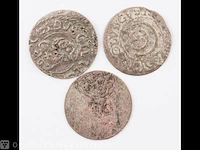 3x zilveren munten zweden billon solidi 16e/17e eeuw