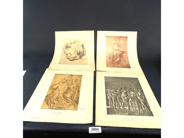 4 antieke drukken van grote meesters - afbeelding 1 van  5