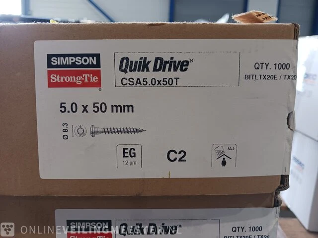 4 doos a 1000 stuks bandschroeven simpson, quick drive pro hsd60 - afbeelding 7 van  8