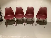4 eetkamerstoelen bjorn, bordeaux rood - afbeelding 1 van  3