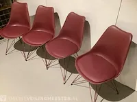 4 eetkamerstoelen bjorn, bordeaux rood - afbeelding 2 van  3