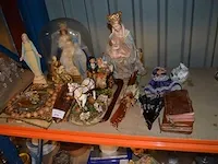 4 heilige beelden, 3 rozenkransen, beeldje